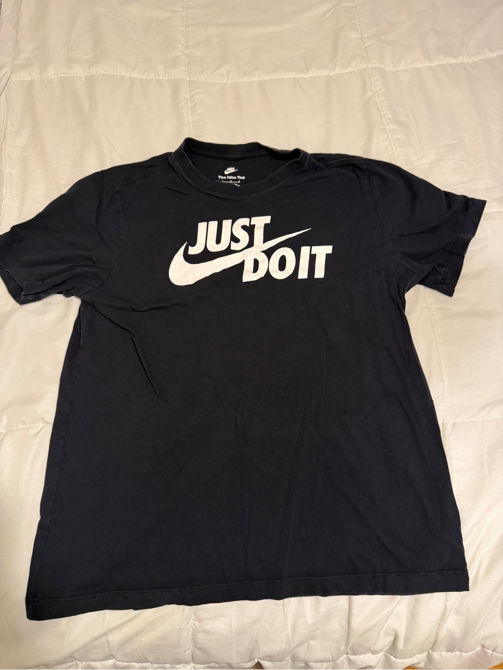 Nike Black Short-Sleeve 'Just Do It' Tee with White Logo